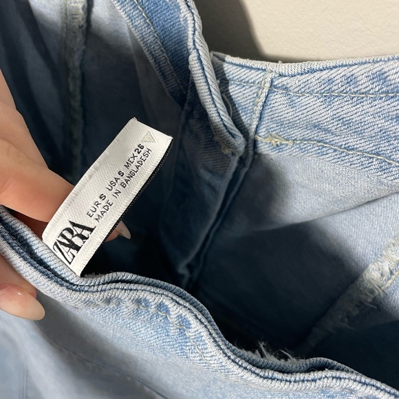 Used once Zara light blue jean strap dress - Picture 3 of 3